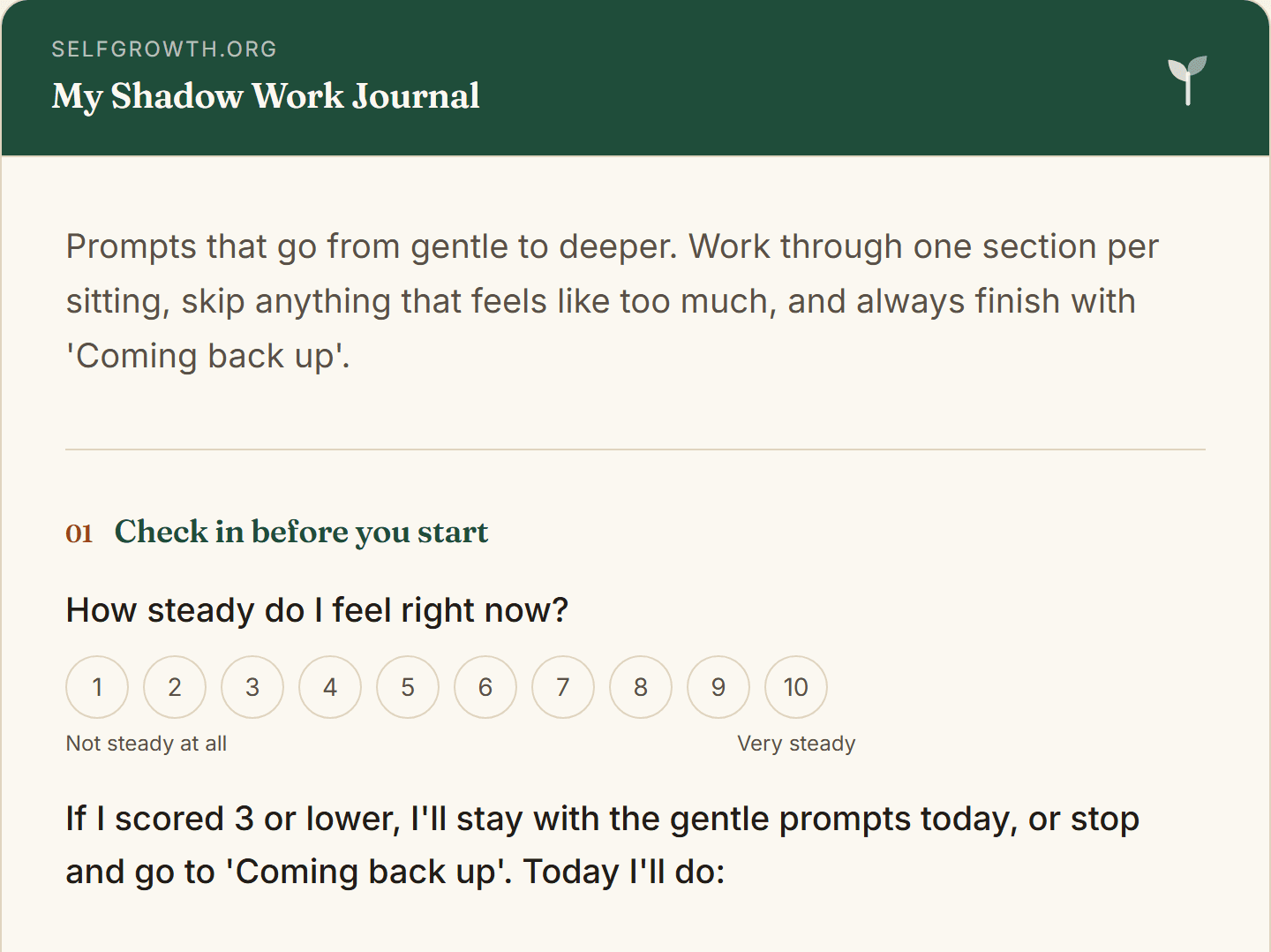 Preview of the Shadow Work Journal Prompts, a free printable worksheet